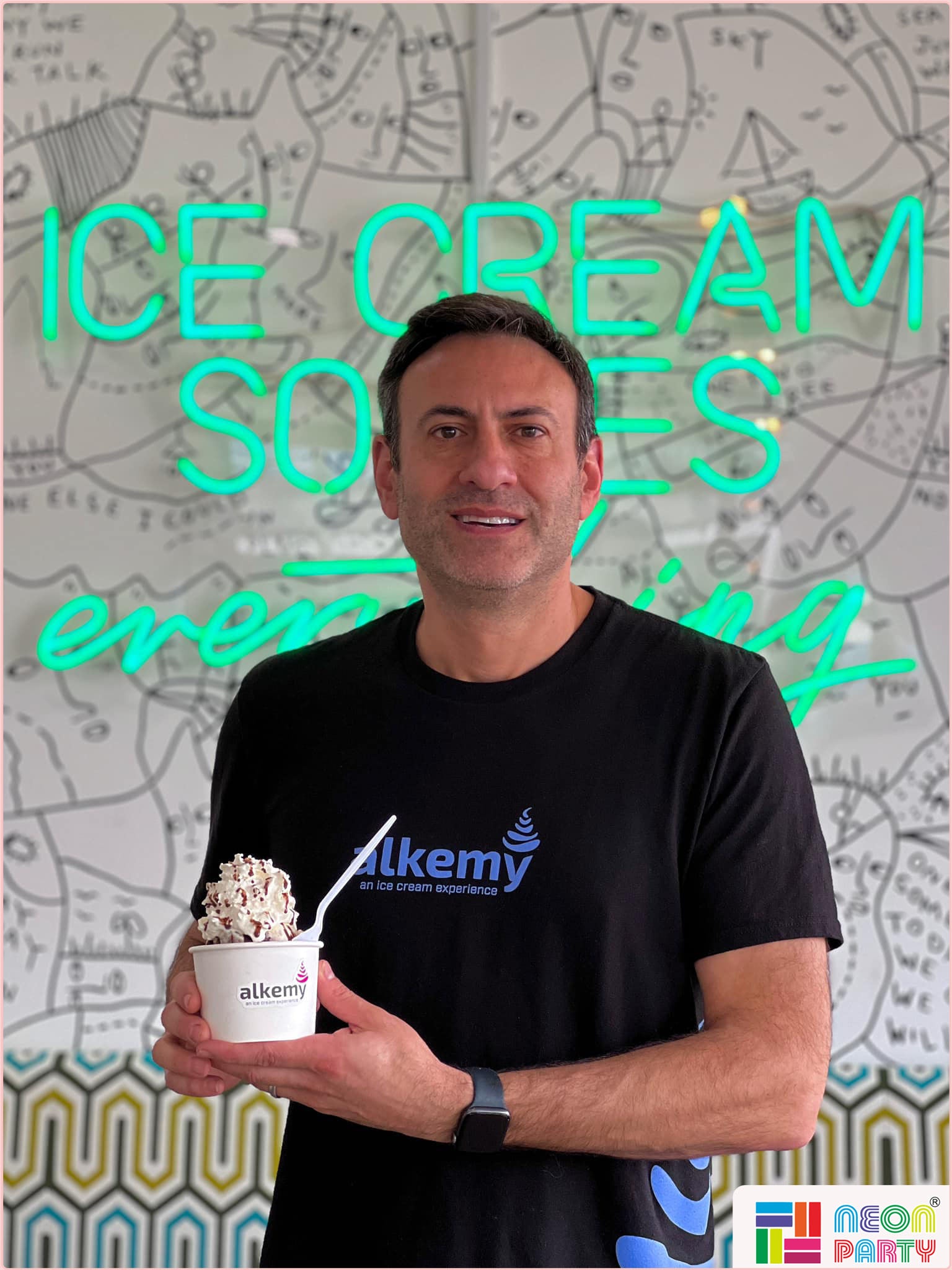 ice cream shop neon decor