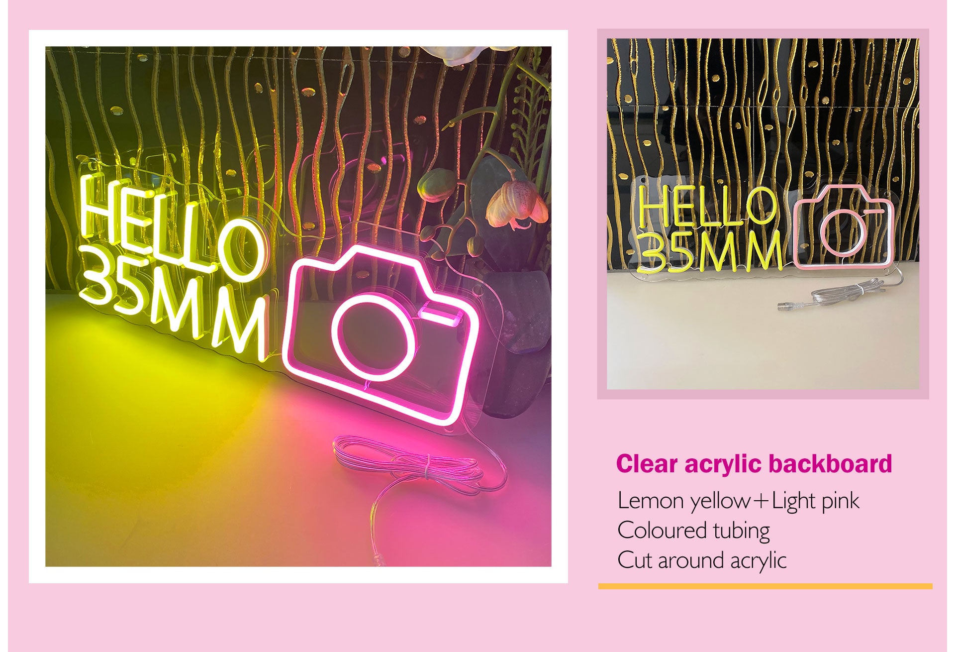 Clear acrylic neon sign UK