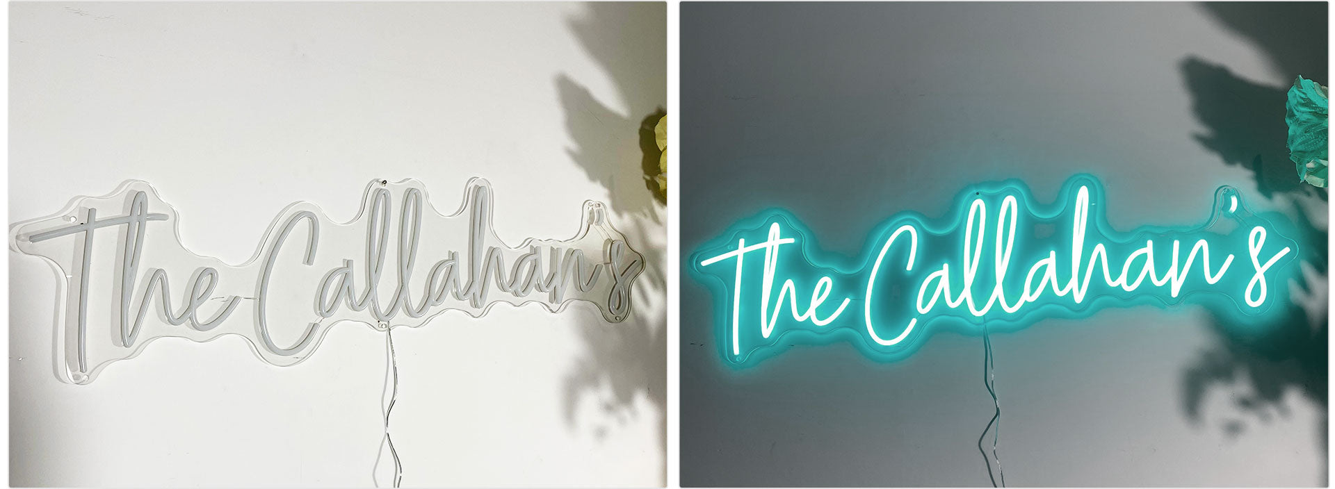 White tubing -cyan neon