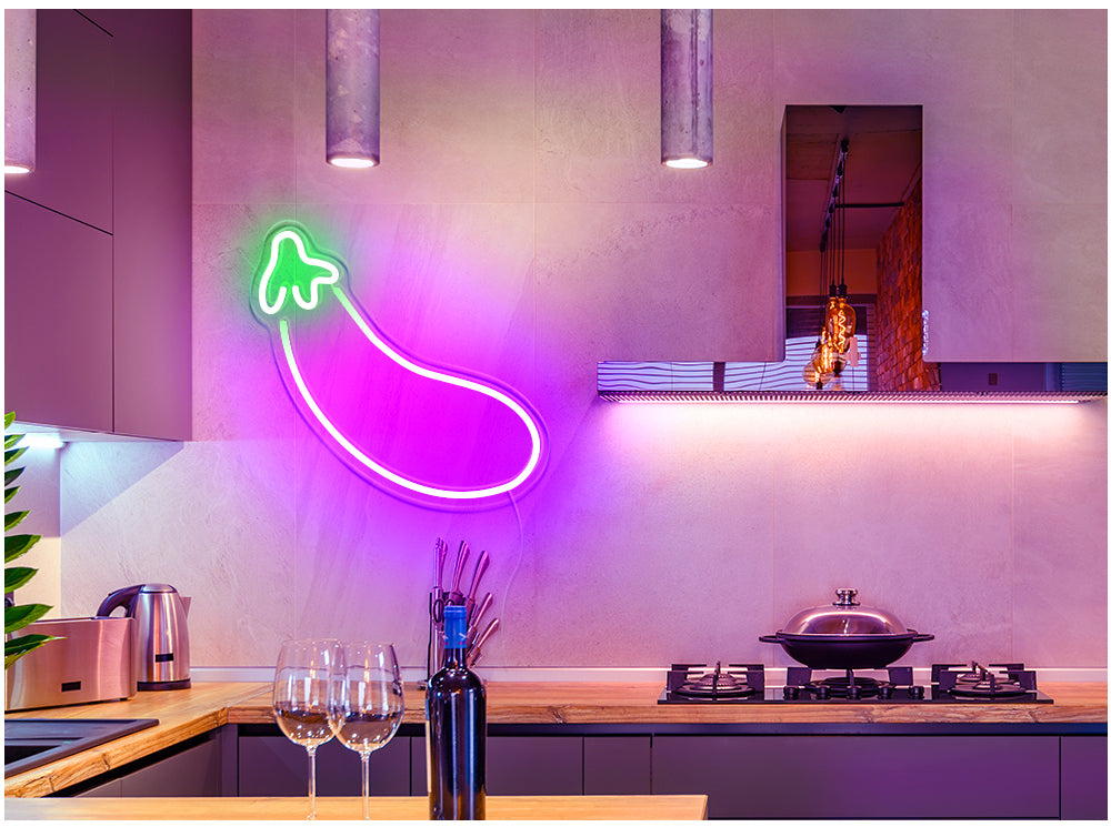 Eggplant neon lights