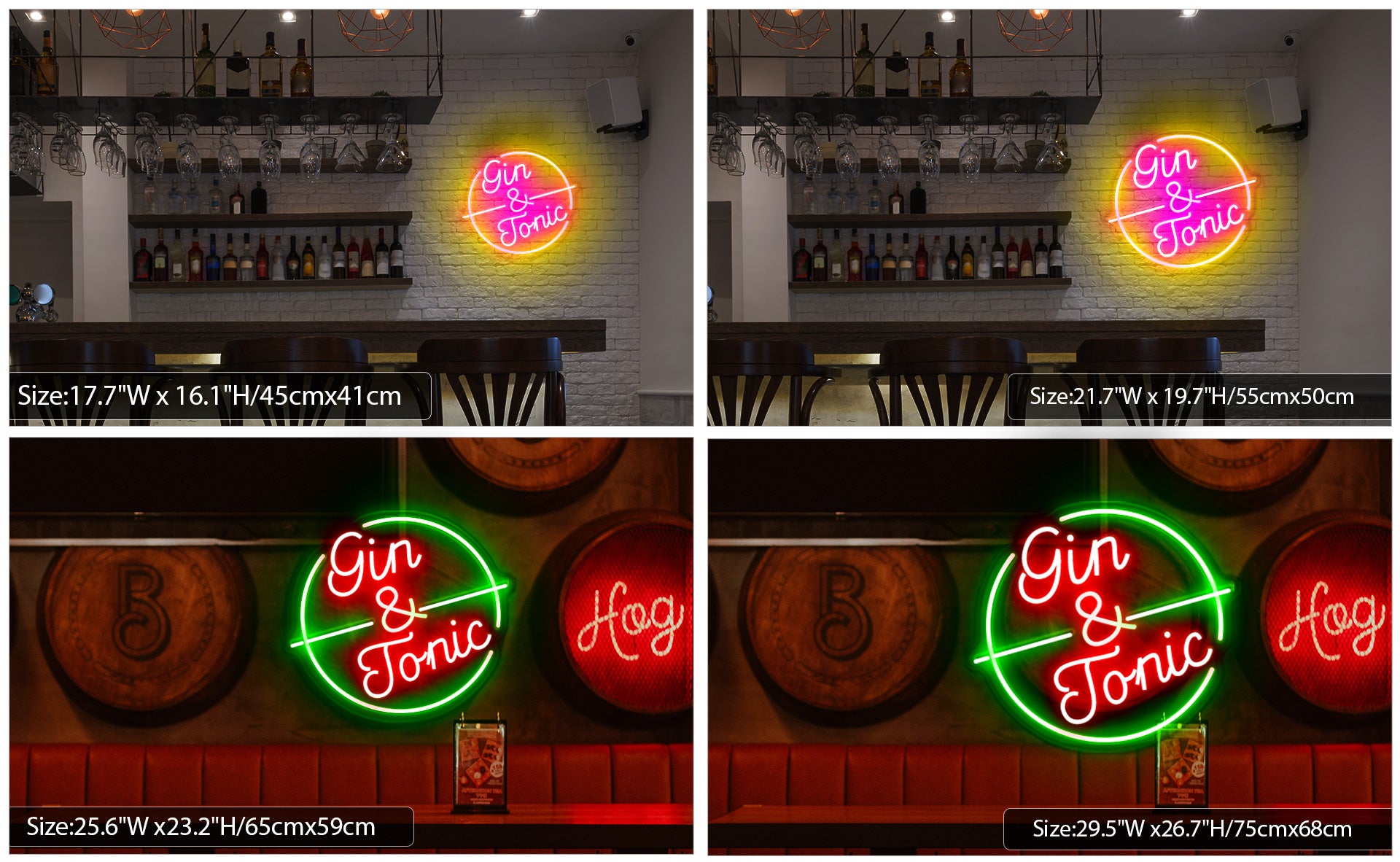 Personalised Gin & Tonic neon bar sign