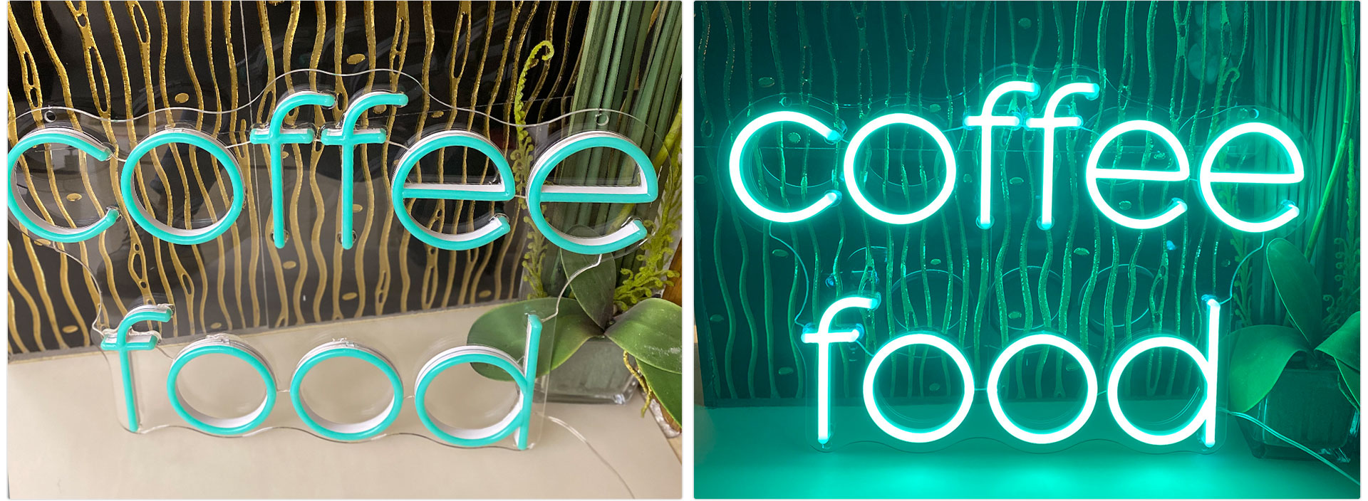 Ice blue neon sign