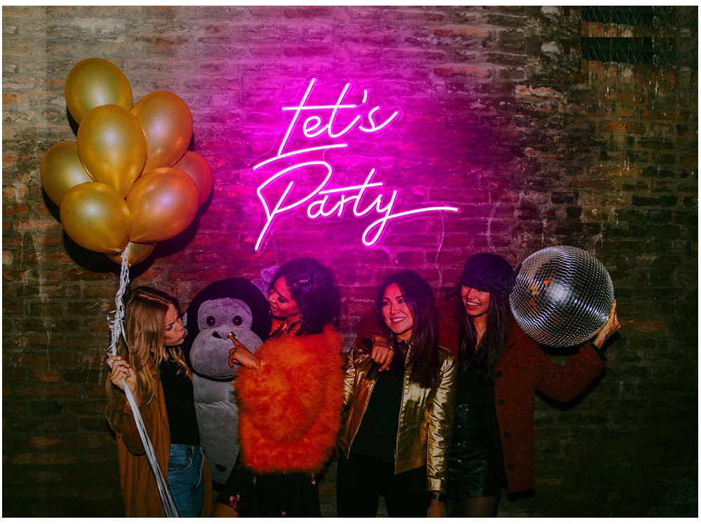 let's party neon light