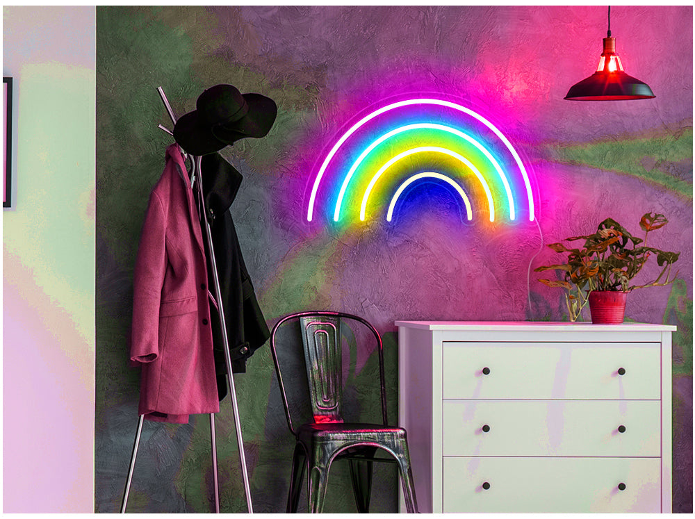 Rainbow neon sign