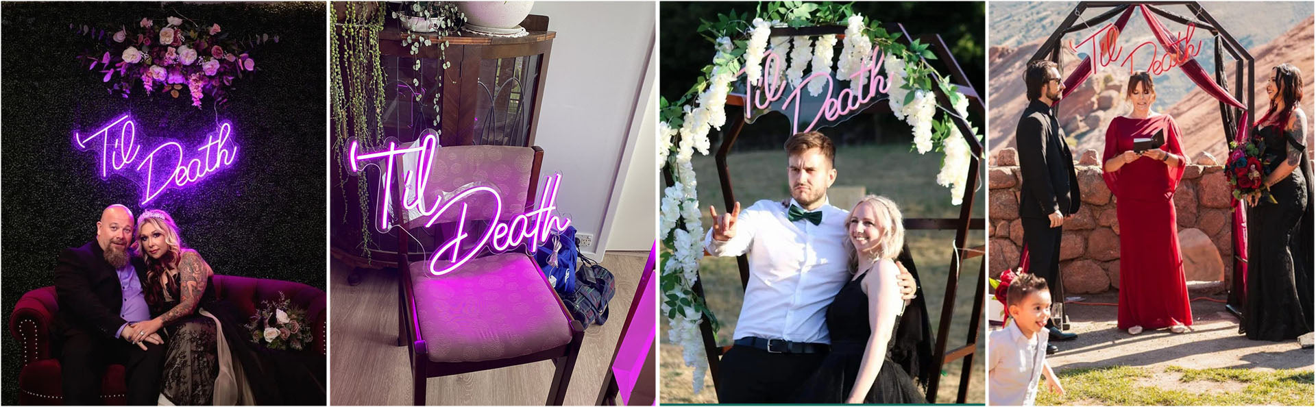 til death neon wedding neon light sign case