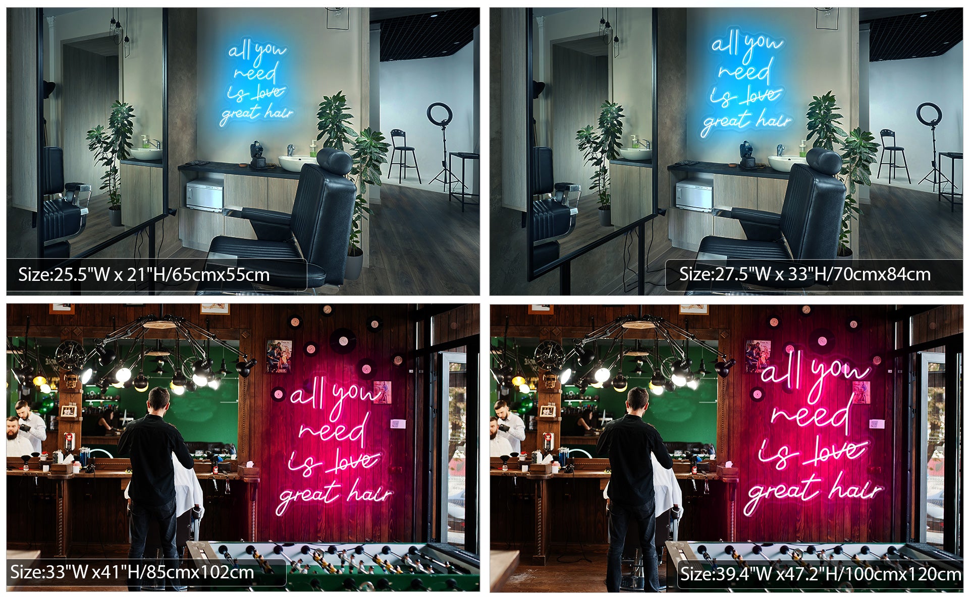 hair salon neon sign