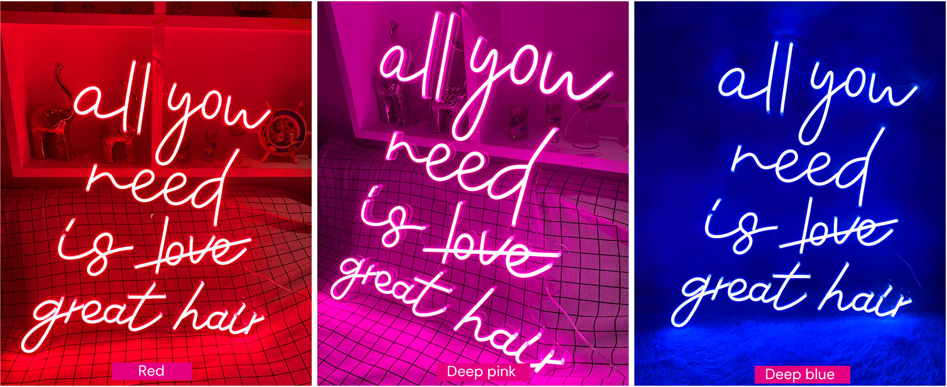 All you need is love great hair neon