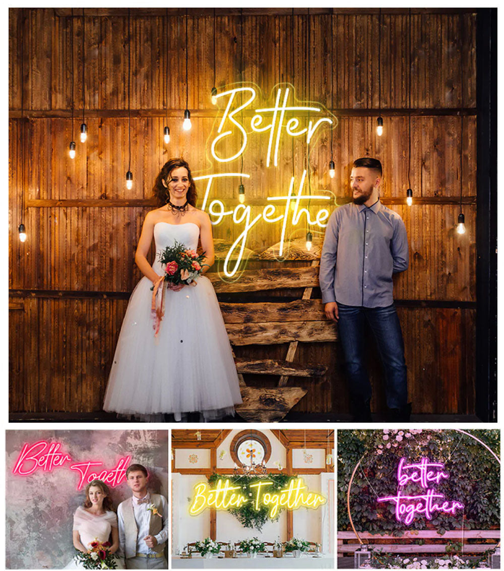 better together wedding sign
