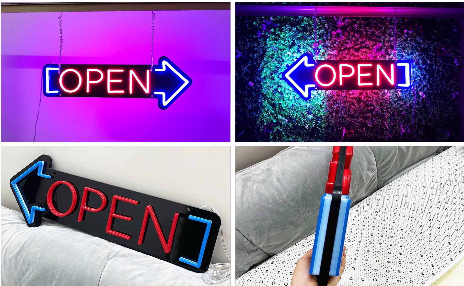 double side neon open sign