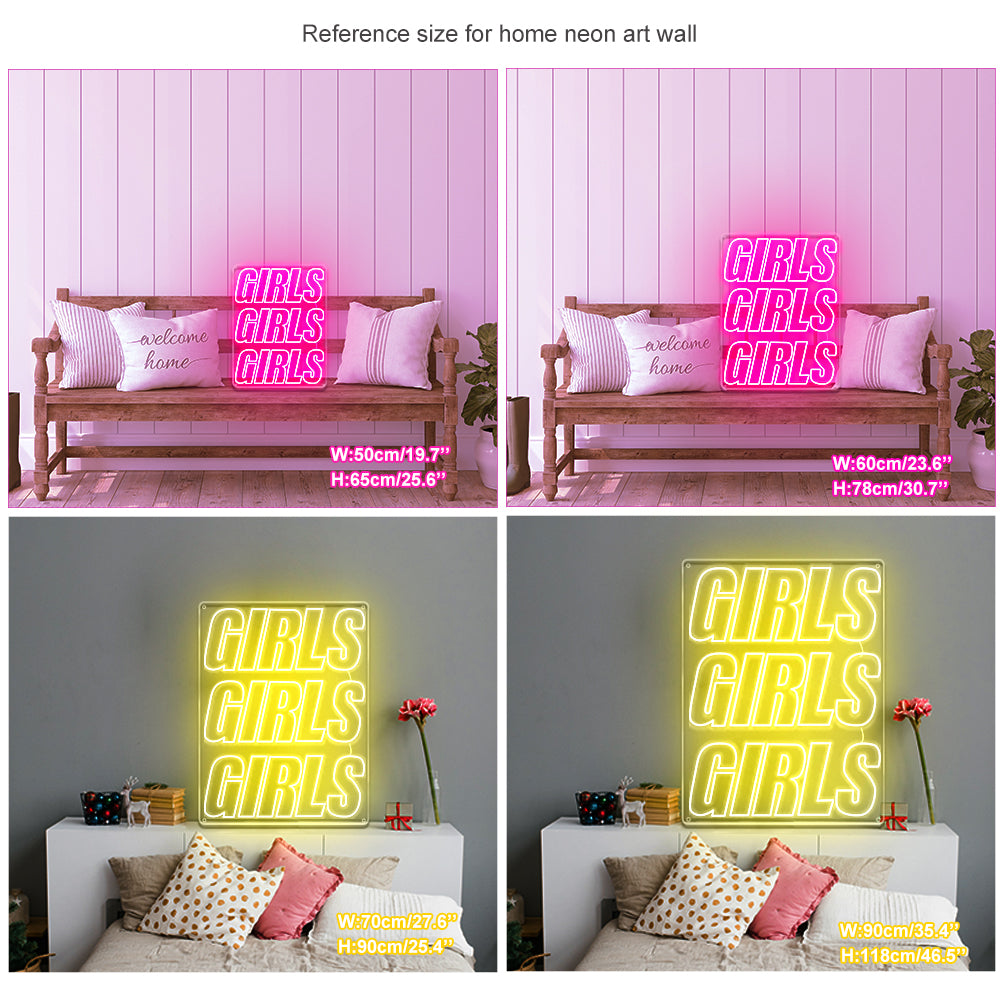 girls girls girls neon sign