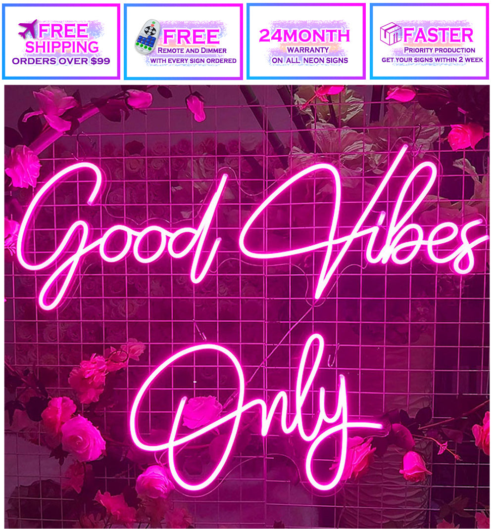 good vibes only neon light