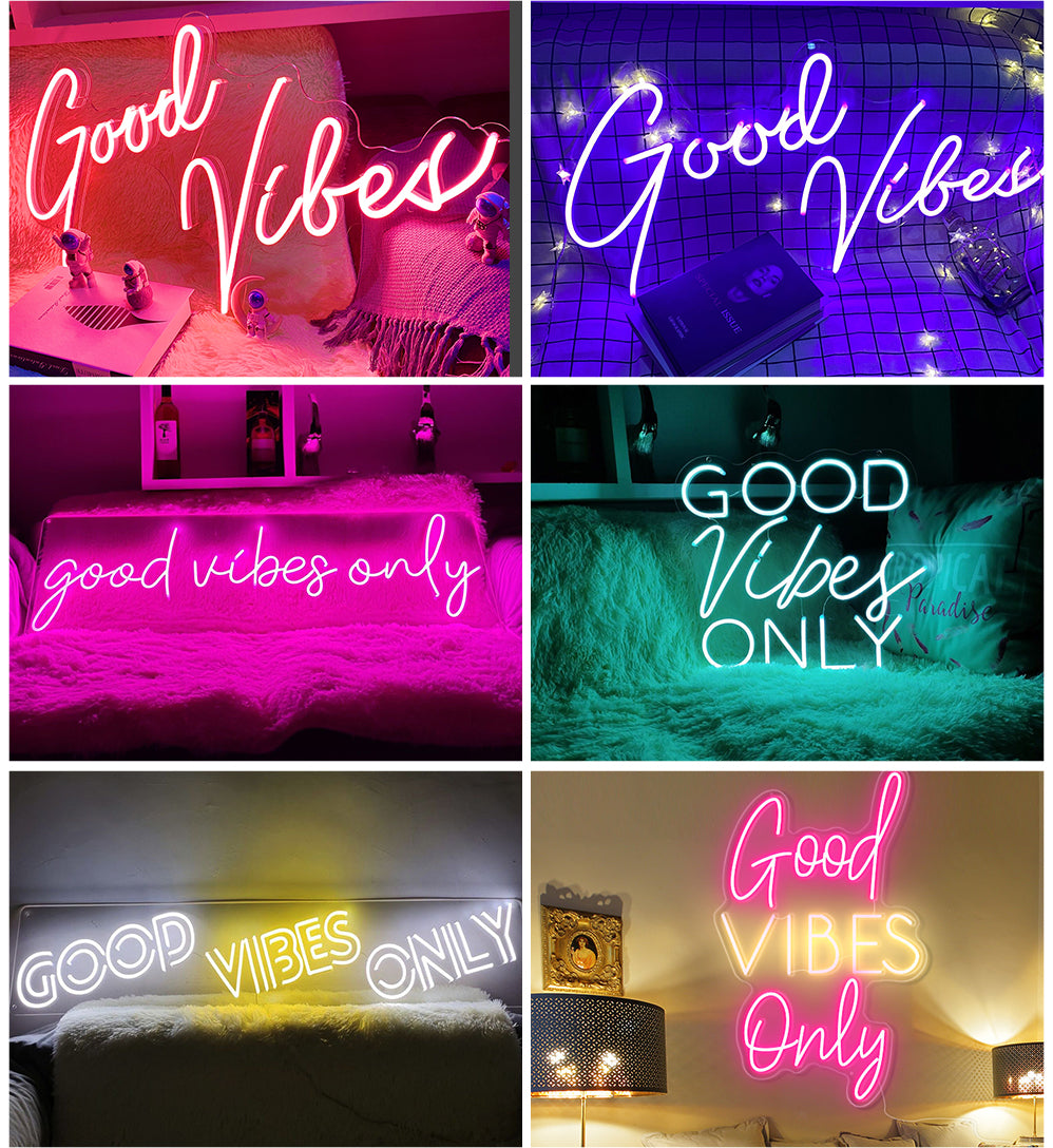 good vibes neon signs