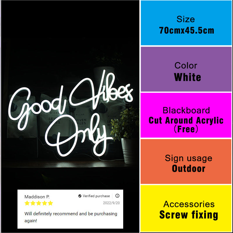 good vibes neon light