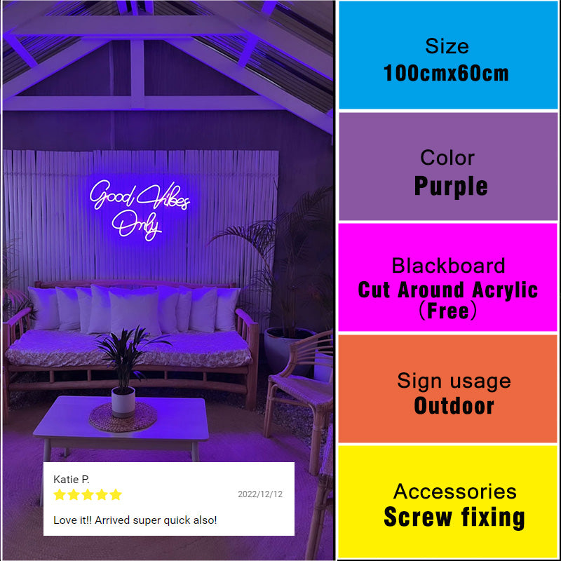 good vibes only neon light