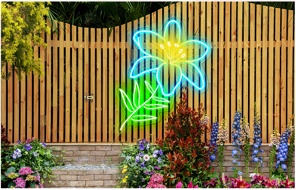 Lily flower neon