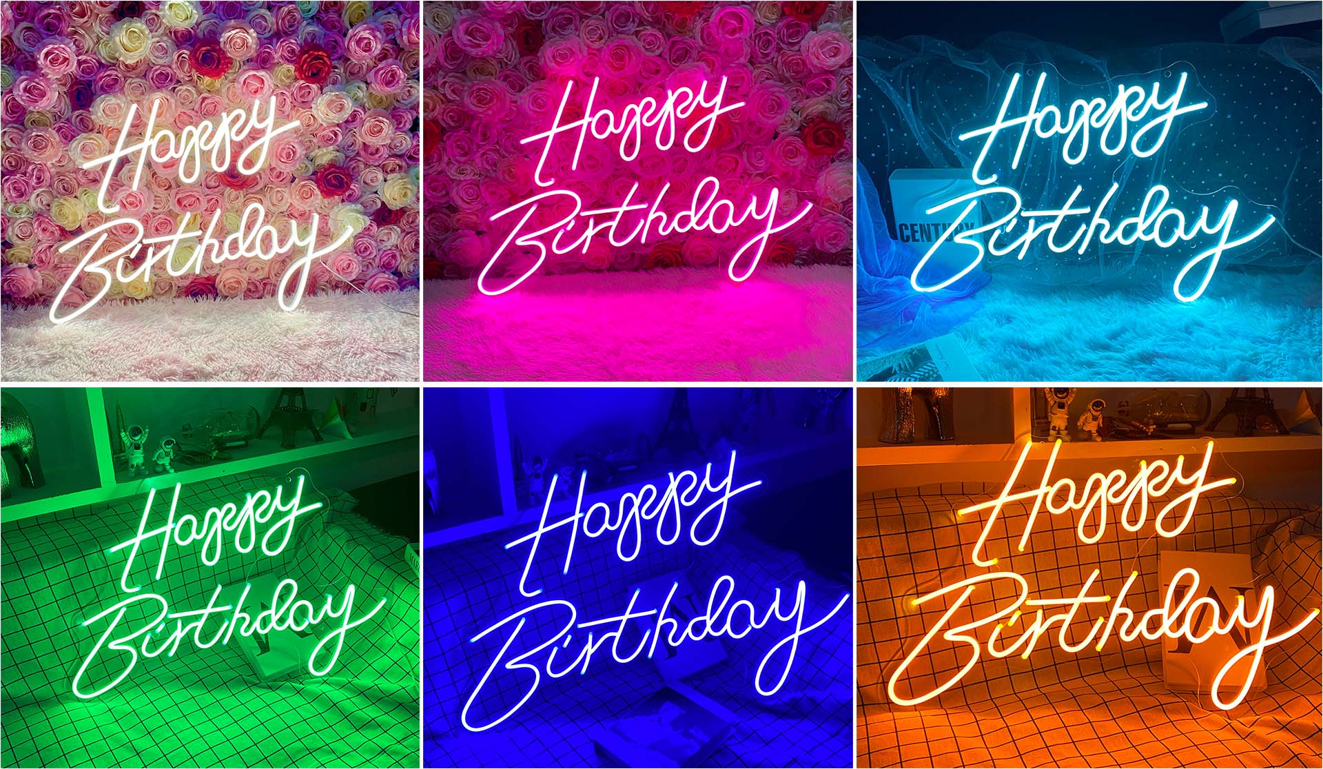 happy birthday neon sign