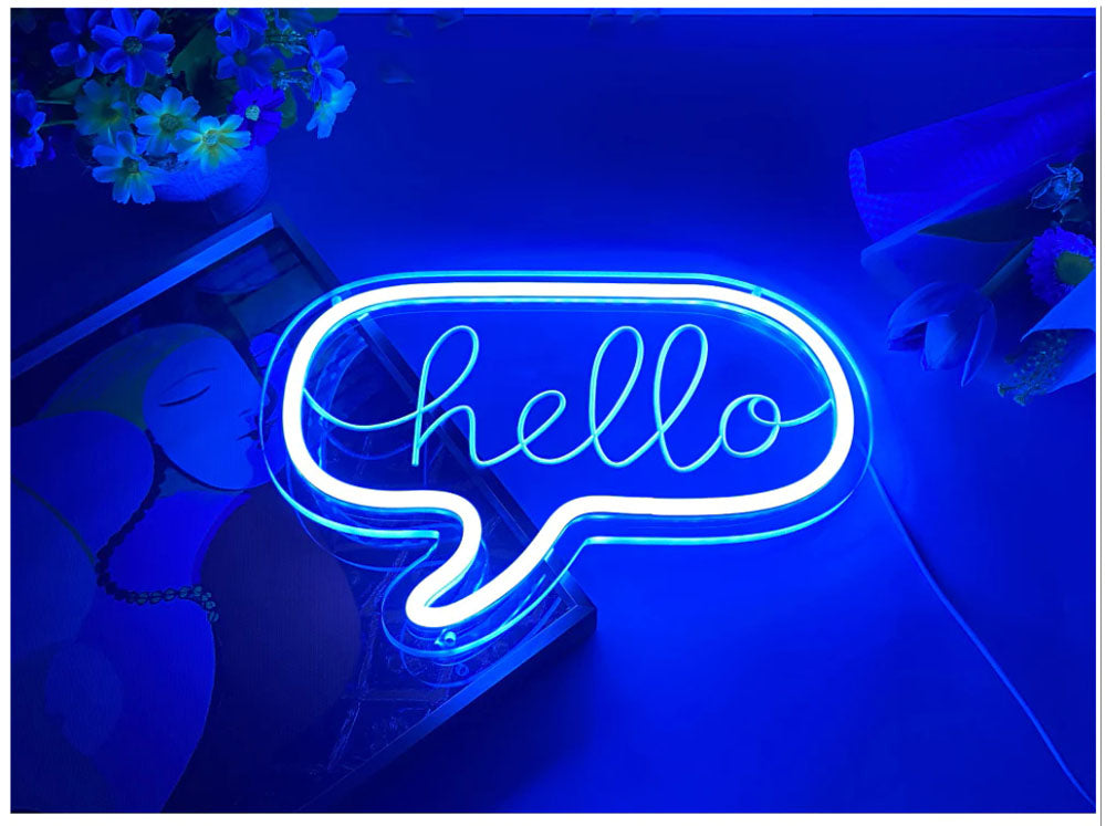 hello cute led neon sign