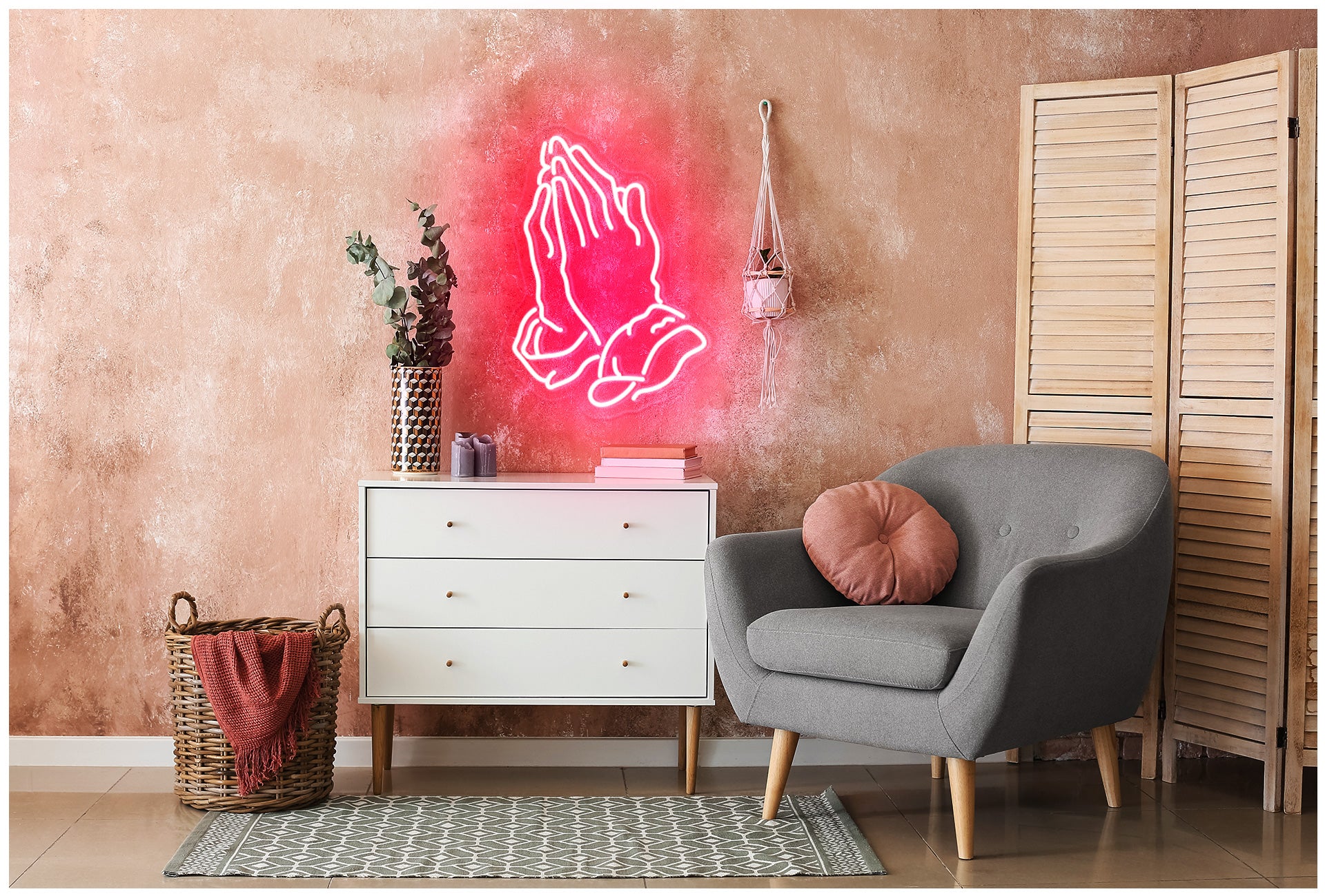 Praying Hands Neon Sign