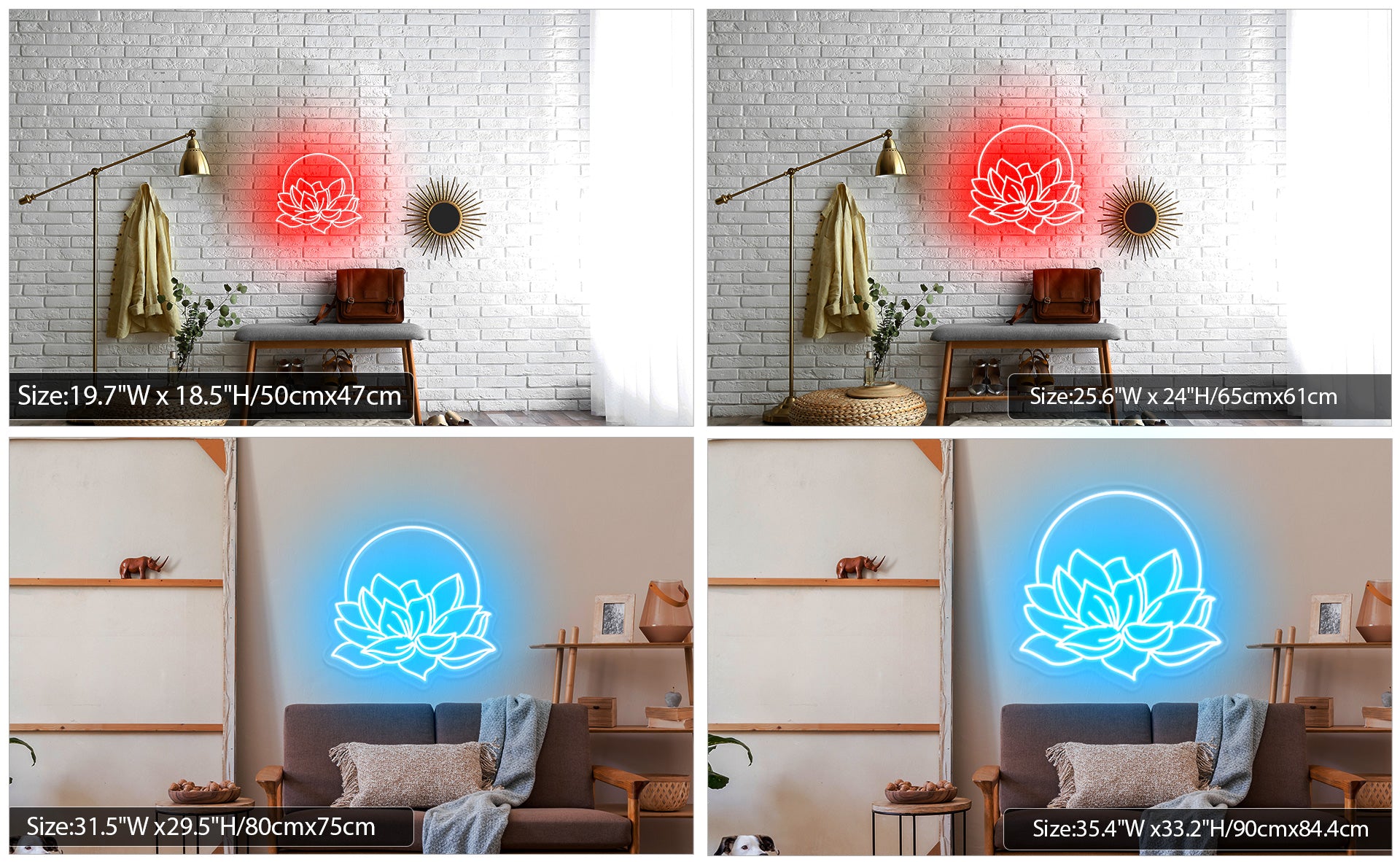 Flower Lotus Neon wall art