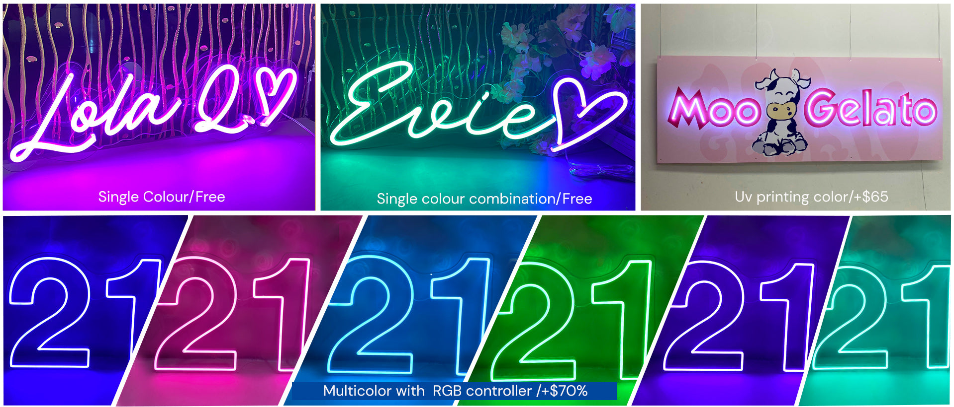 Choose neon sign color