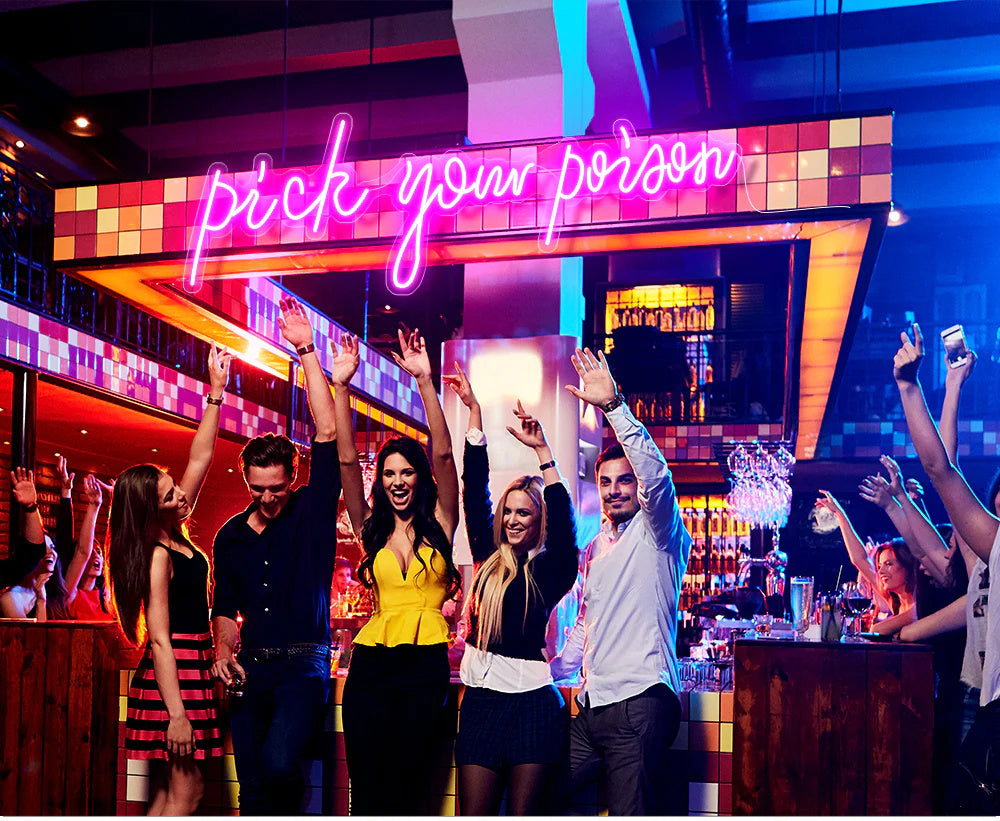 pick your poison neon light