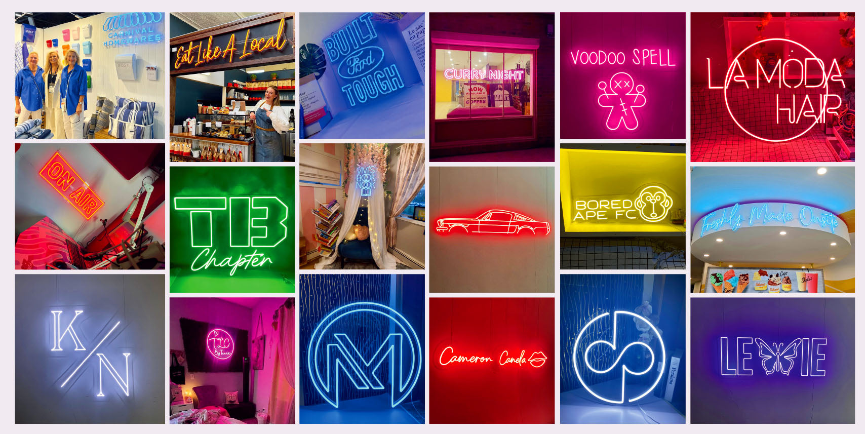 single colour neon sign