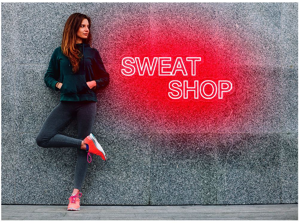 SWEAT SHOP neon lights signs