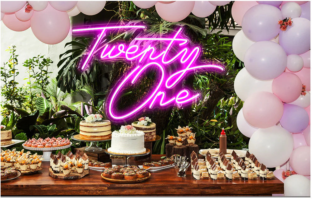 twenty one neon sign