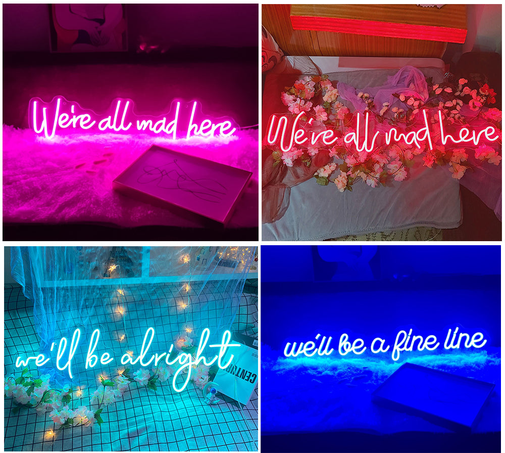 we are all mad here neon light