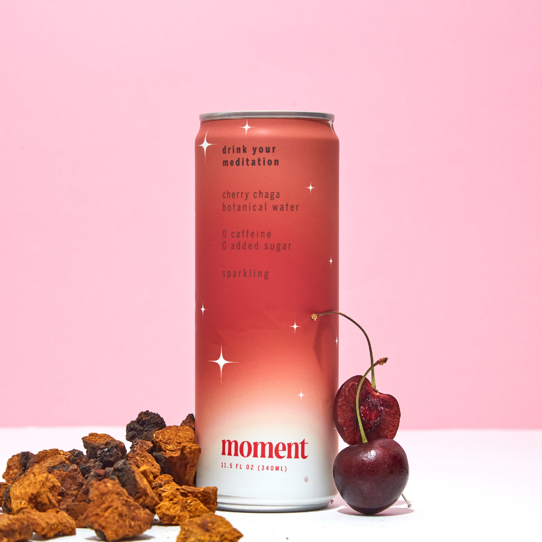 cherry chaga sparkling adaptogen drink (12 pack)