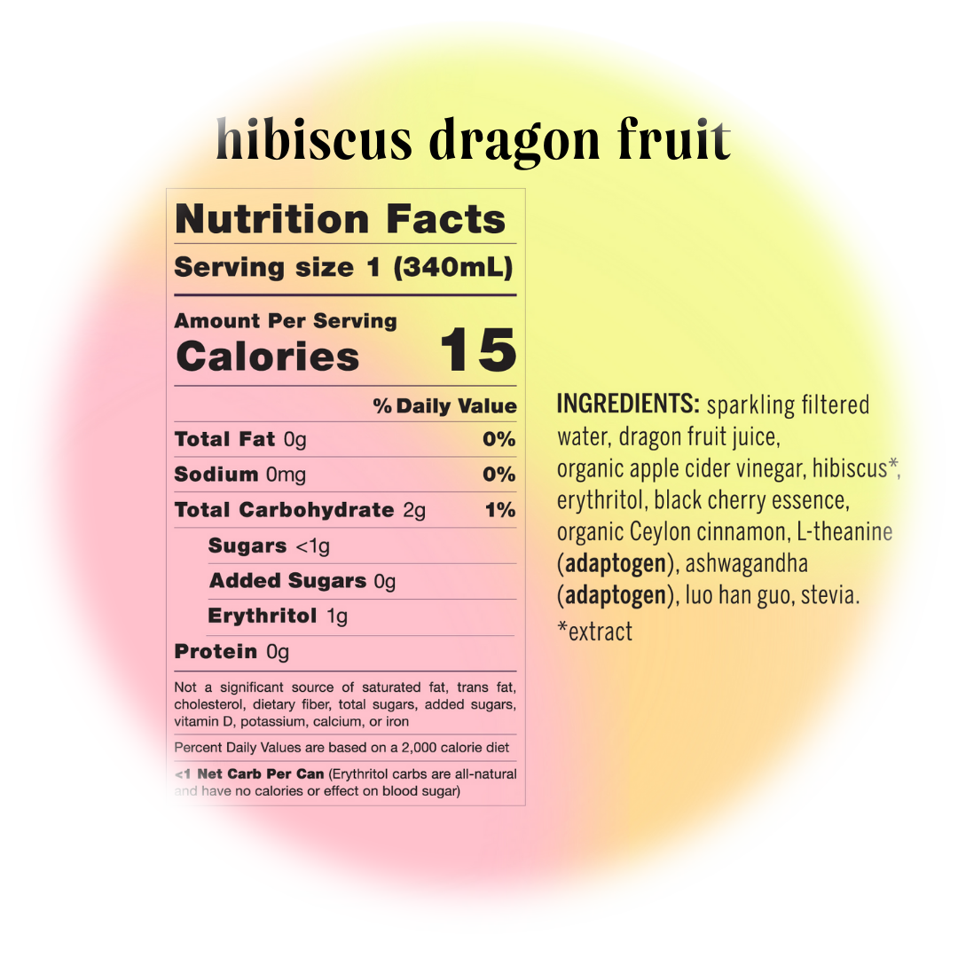 hibiscus dragon fruit adaptogen drink (12-pack)