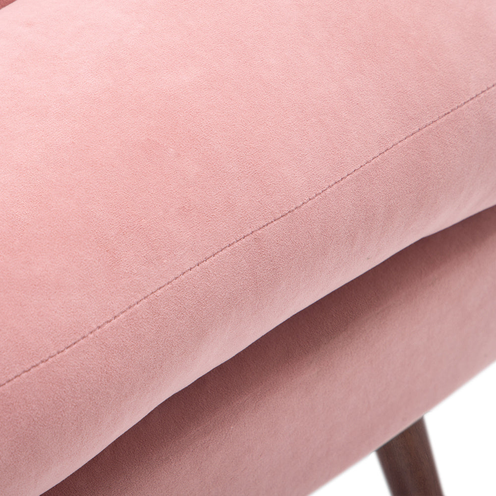 Matte Velvet Upholstered Armchair Reclining Lounge Chair Couch Sofa with Footstool