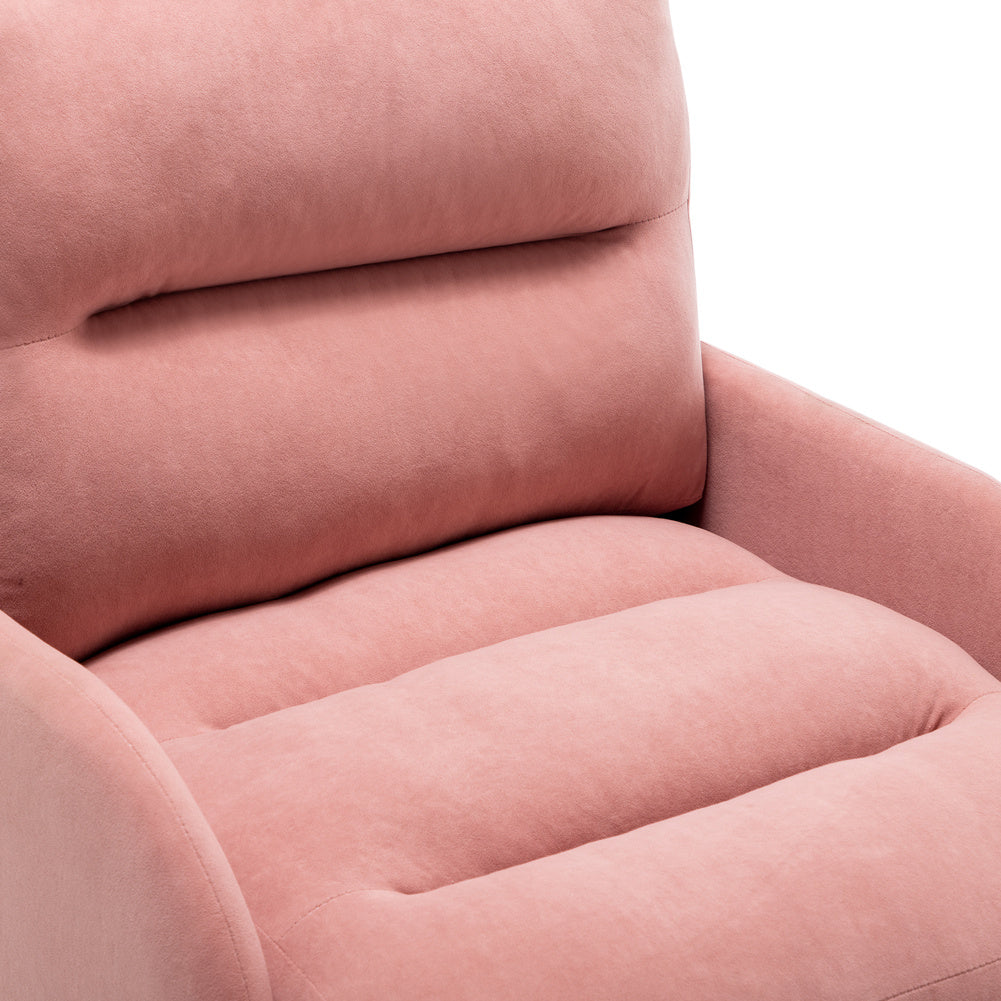 Matte Velvet Upholstered Armchair Reclining Lounge Chair Couch Sofa with Footstool
