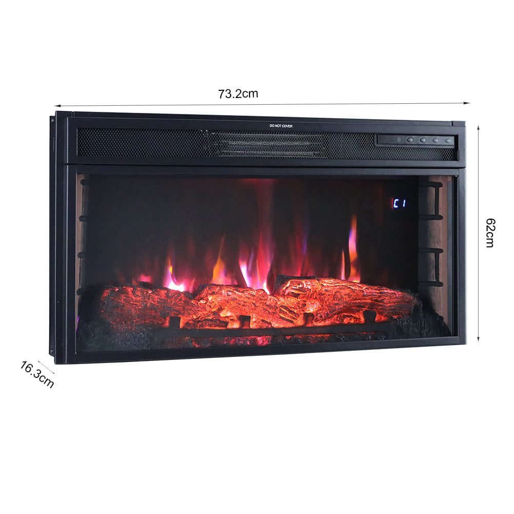 Electric Digital 7Flame LED Fireplace Wall Inset Fire Heater Stove w/Remote Wifi