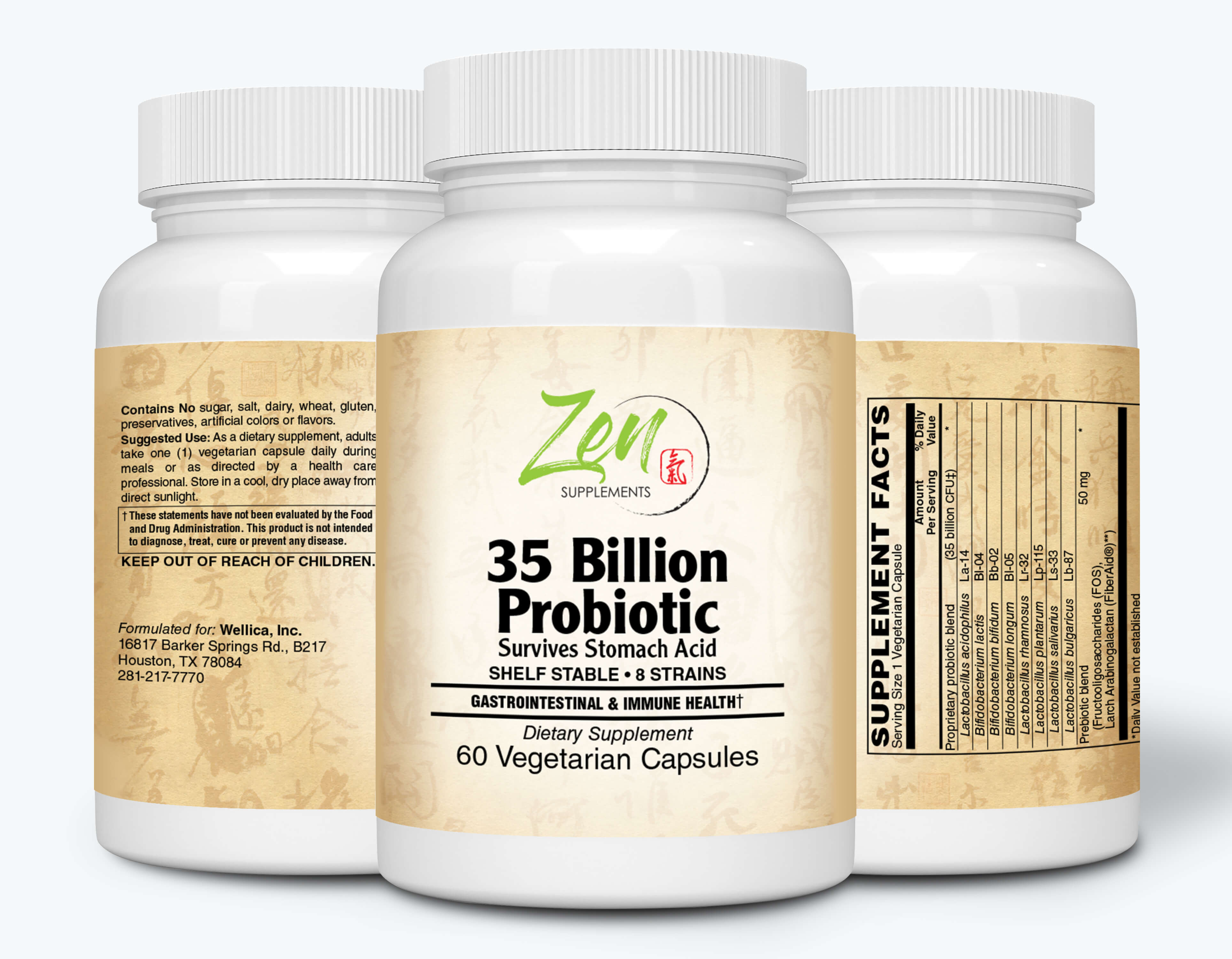Probiotic with 35 Billion CFU and 8 Strains - 60 Vegcaps