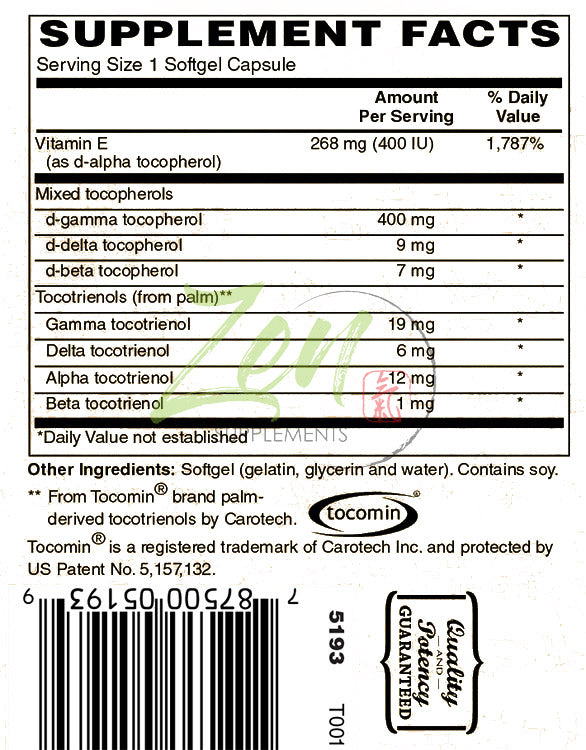 Perfect E - With Tocotrienols - 60 Softgel