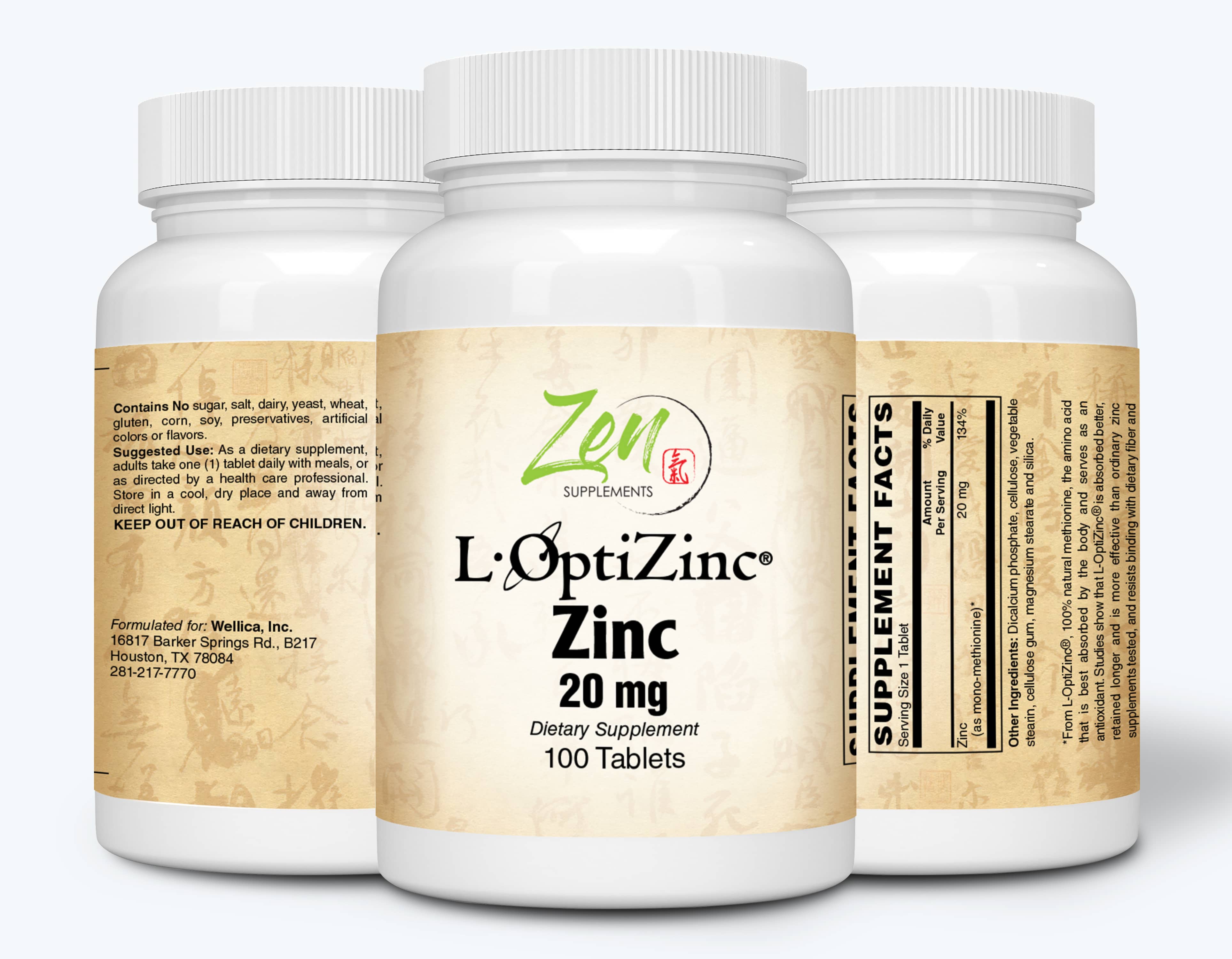 Zinc 20mg - With L-OptiZinc? - 100 Tabs