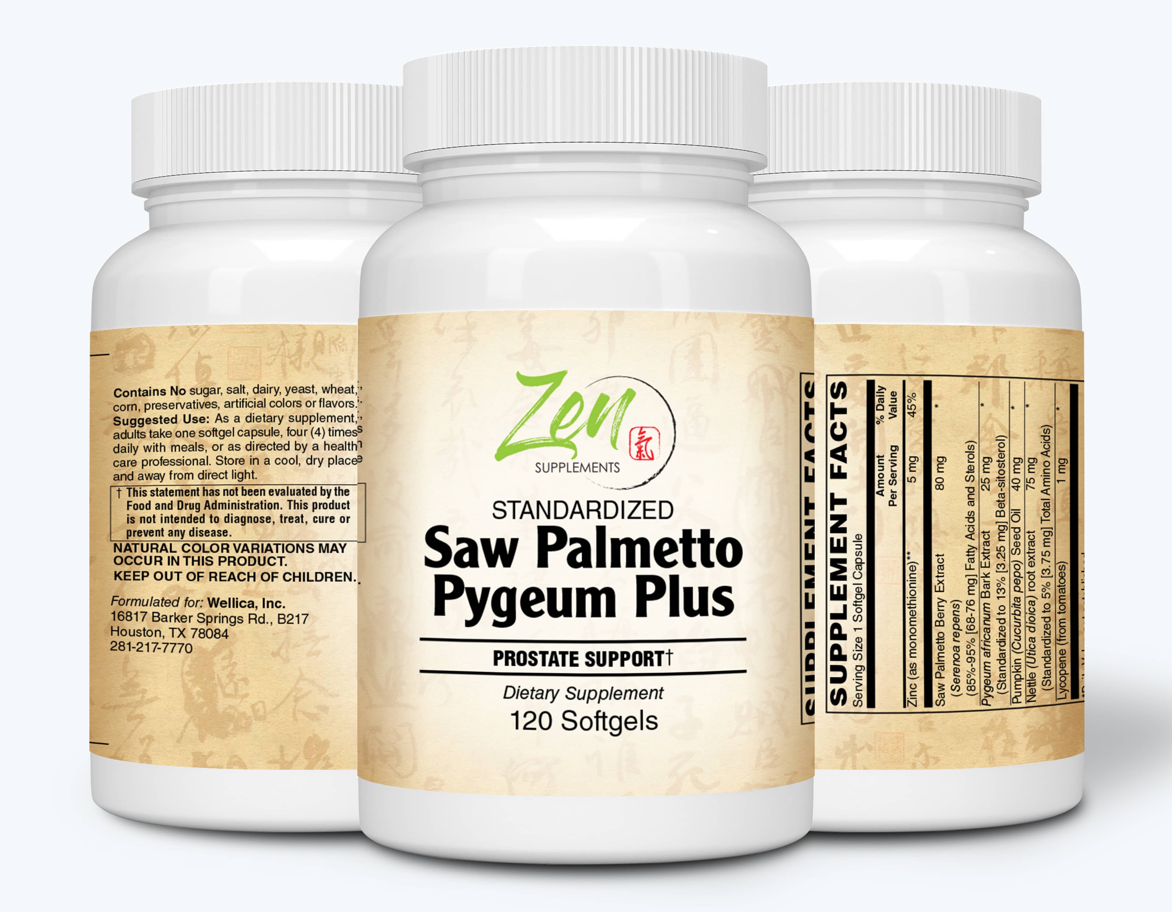 Saw Palmetto & Pygeum Plus - With L-OptiZinc? - 120 Softgel