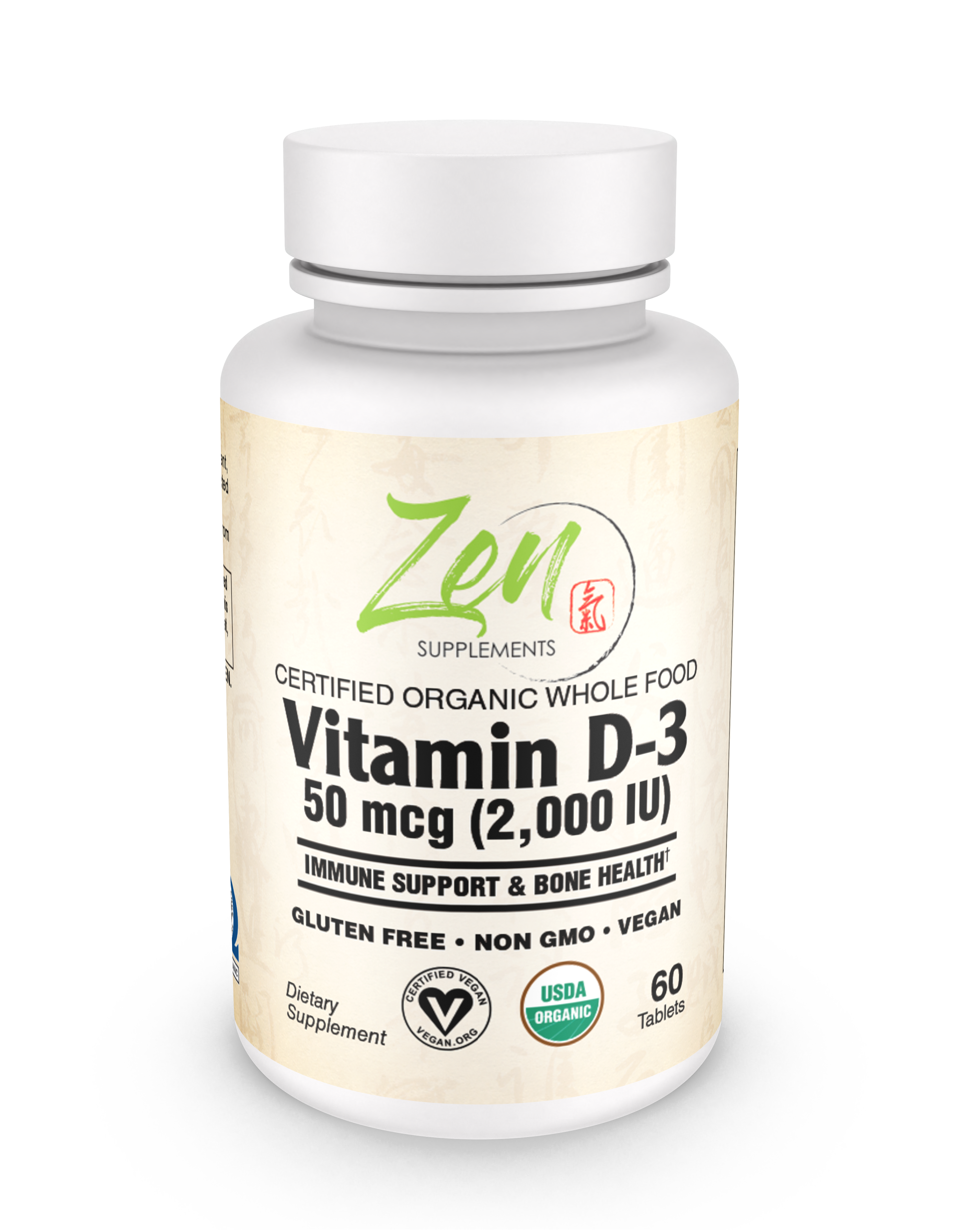 Organic Whole Food Vegan Vitamin D-3 50 Mcg (2,000 Iu) 60 Chewable Lozenges