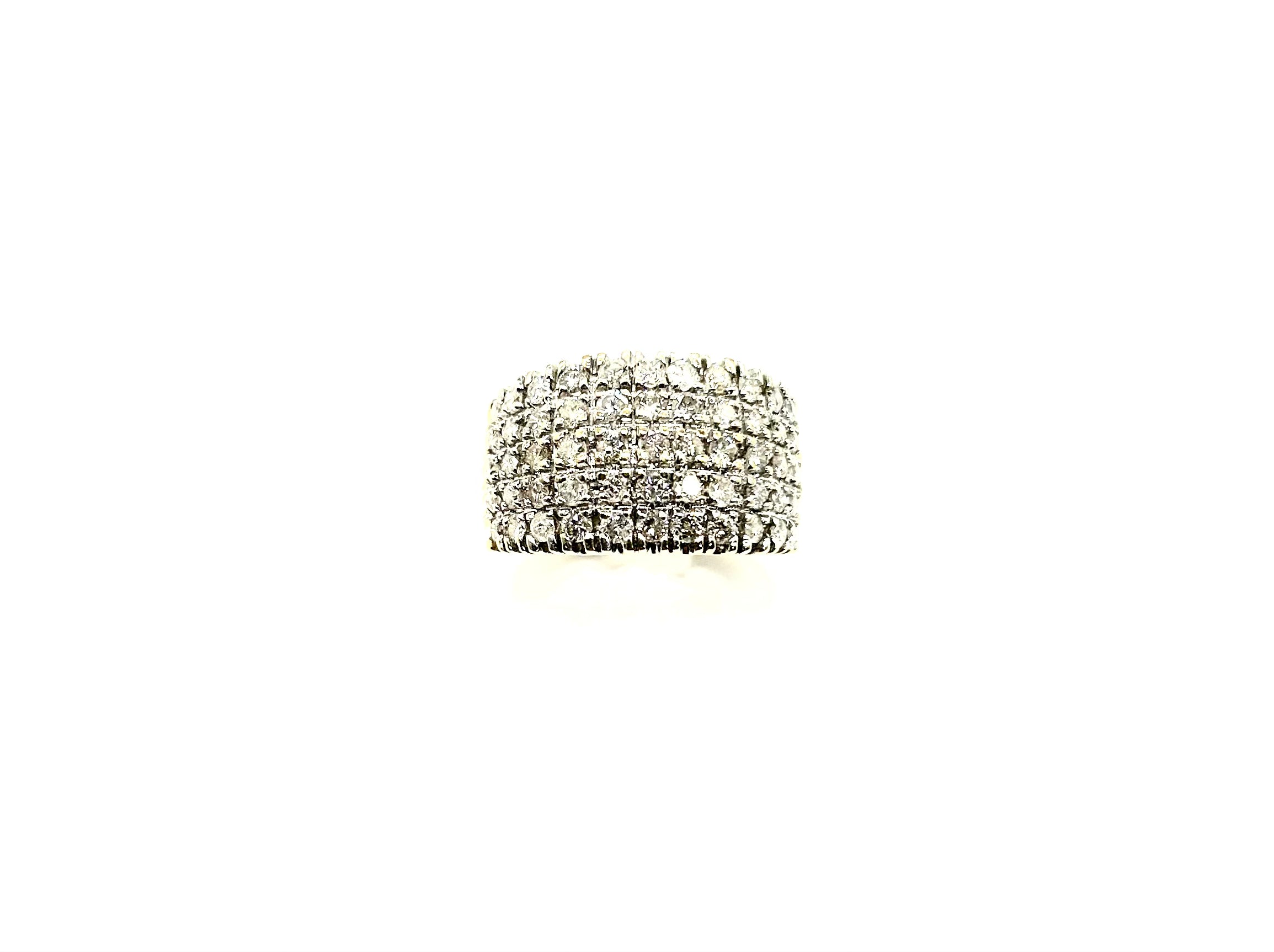 Gorgeous 1.5CTW Diamond Five Row Wide Band