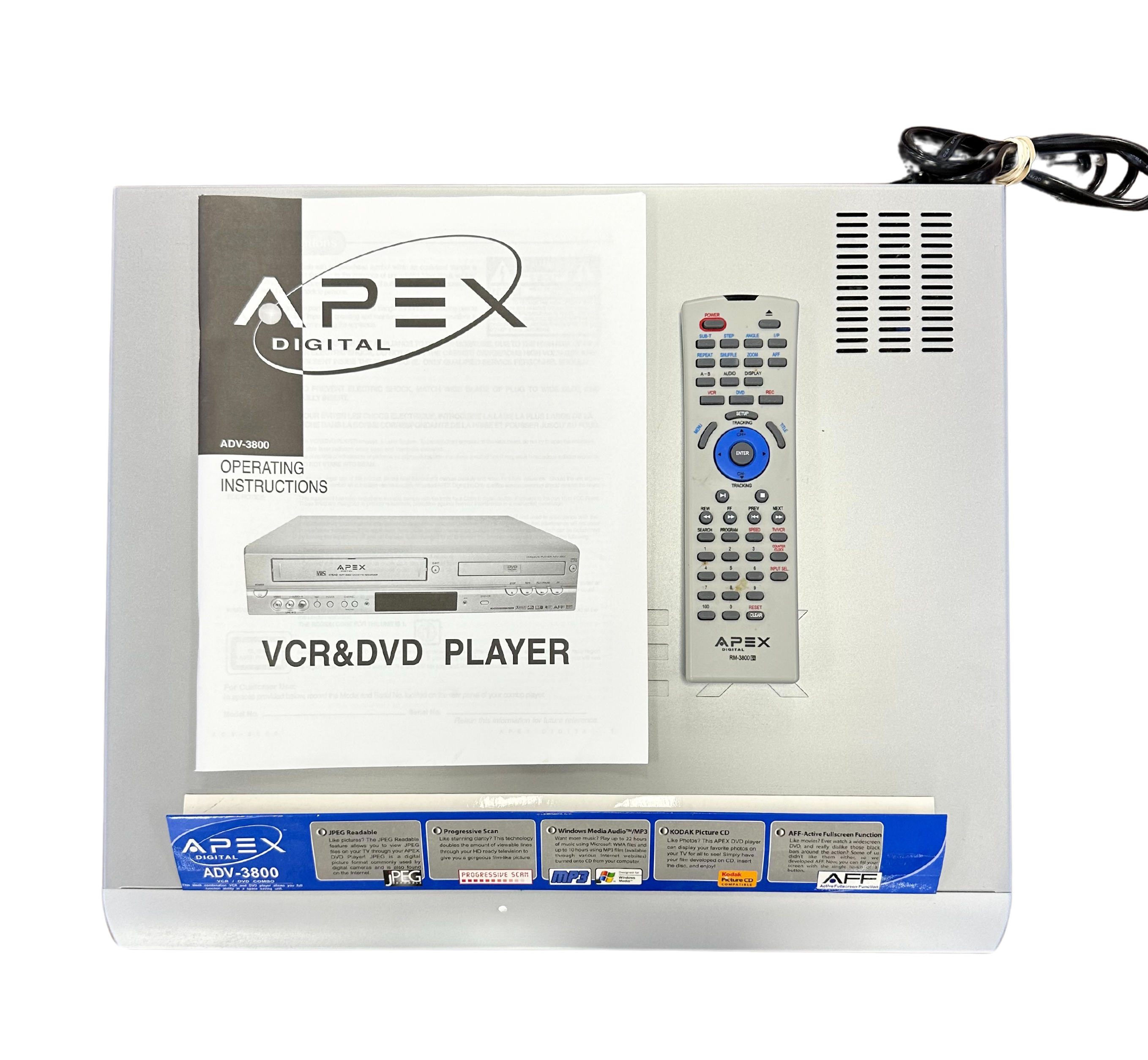 Apex ADV-3800 Progressive-Scan DVD-VCR Combo W/ Remote