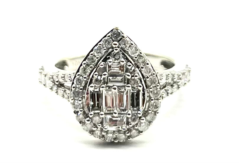 Pear Shaped Cluster Diamond Ring