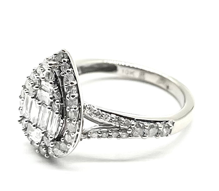 Pear Shaped Cluster Diamond Ring