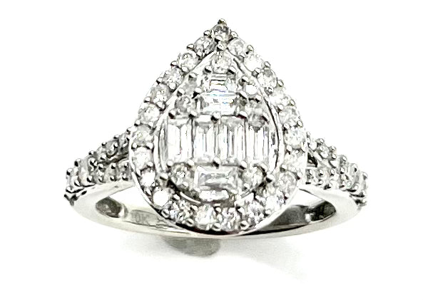 Pear Shaped Cluster Diamond Ring