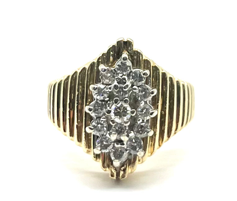 Marquise Shaped Cluster Diamond Ring