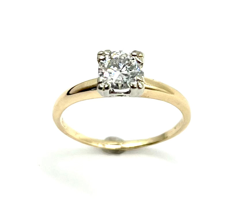 Vintage Diamond Solitaire Engagement Ring