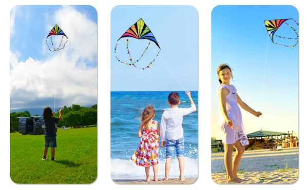 Simxkai Large Rainbow Delta Kite for Kids & Adults Easy to Fly – Mint's  Colorful Life
