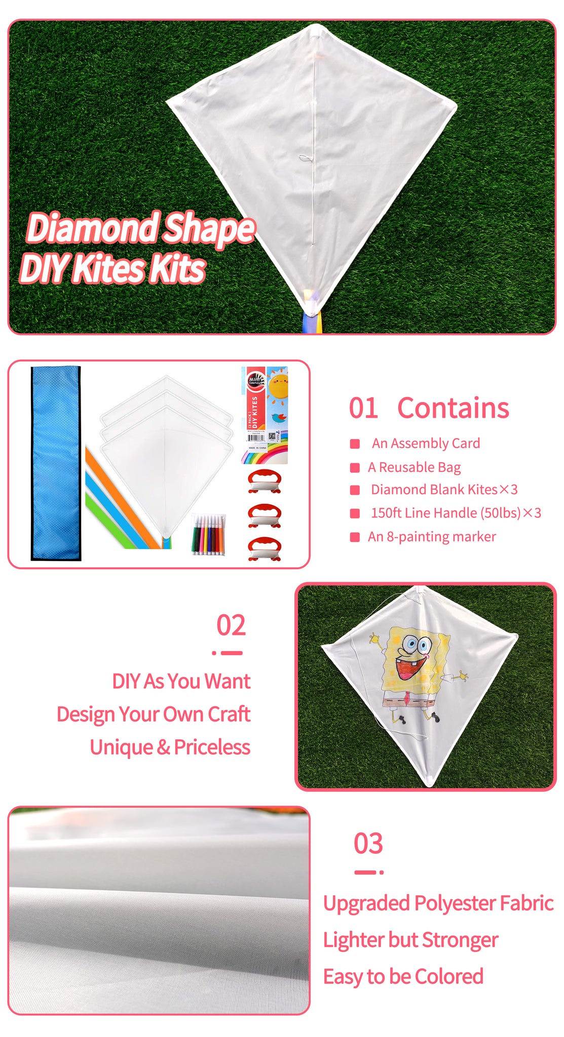 Mint's Colorful Life Design Your Own Kites Kits for Kids Kite Game Party Favor P 