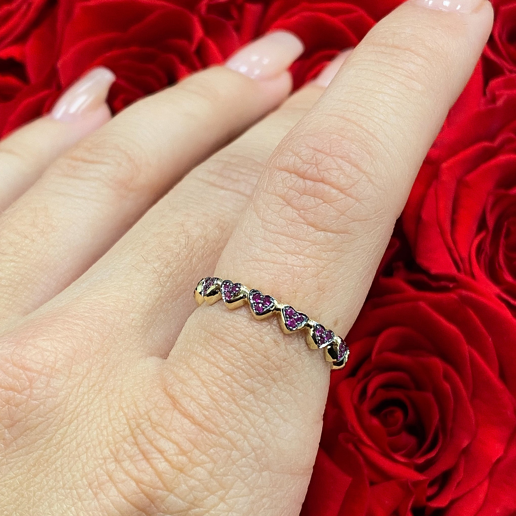 14K Gold Ruby Eternal Heart Ring