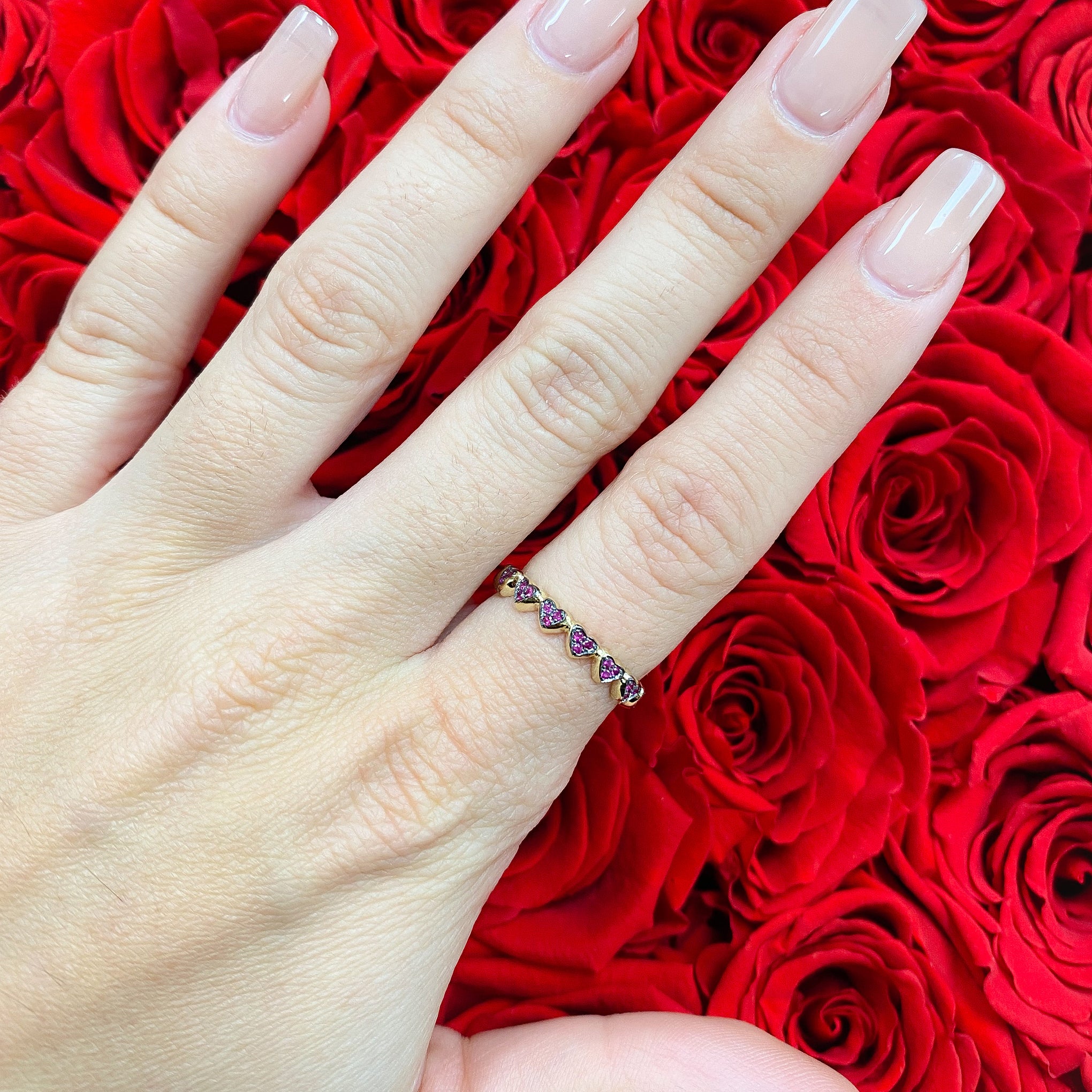 14K Gold Ruby Eternal Heart Ring